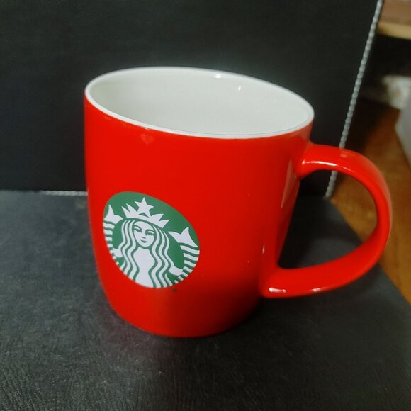 Starbucks Red Ceramic Coffee Mug With Green Logo Design - Picture 4 of 10